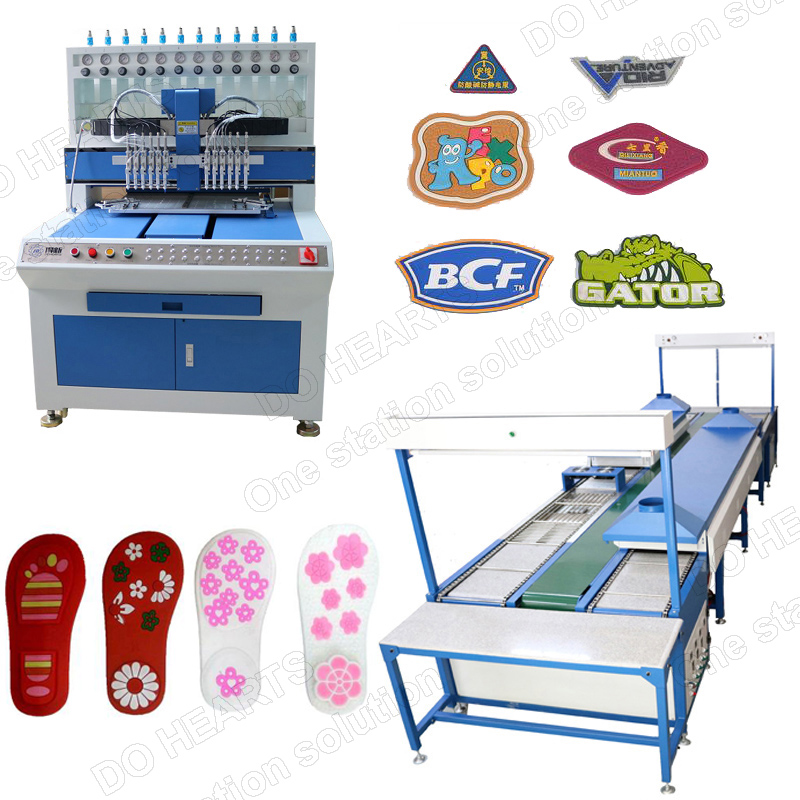 Machine de fabrication d'étiquettes supérieures pour sandales en PVC
